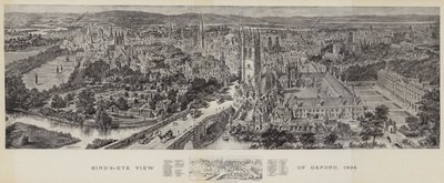オックスフォードの鳥瞰図、1894 作： Henry William Brewer